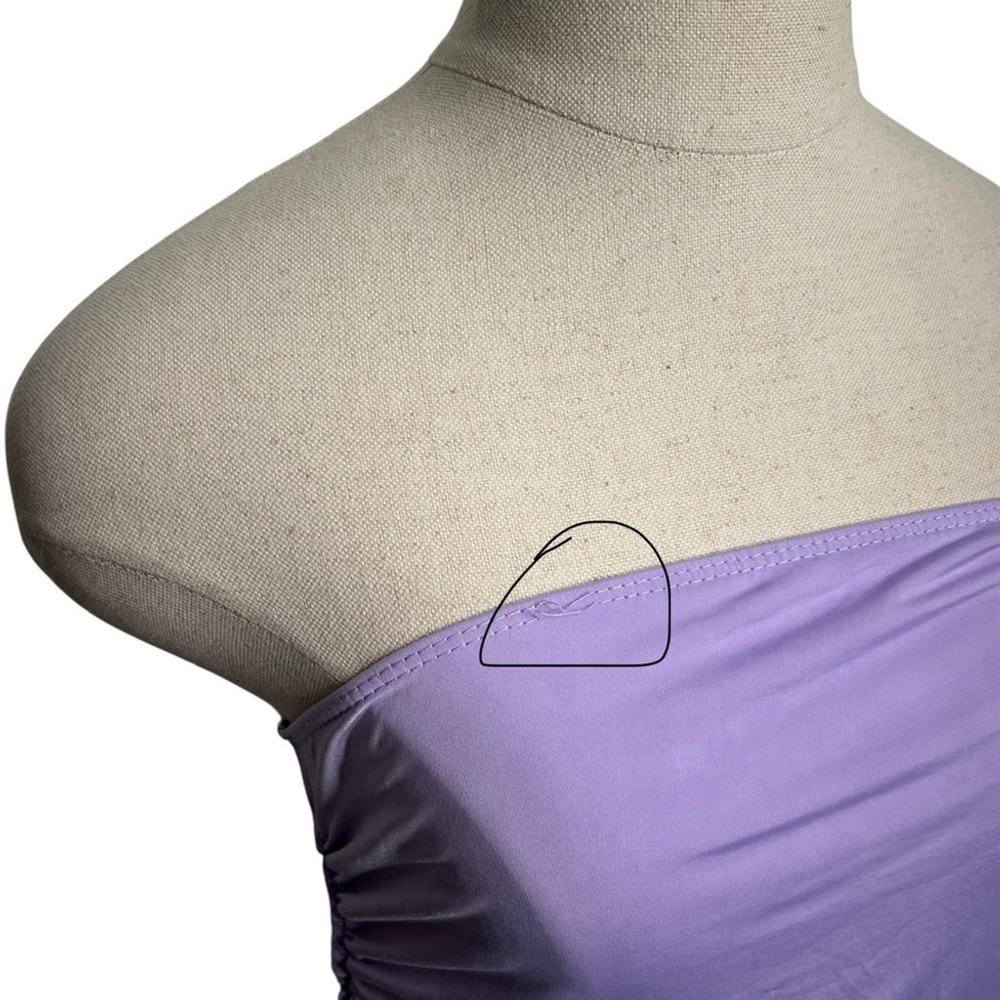 Sincerely Jules Lavender Purple Midi Ruched Bodycon Strapless Dress Size XL - Picture 10 of 10